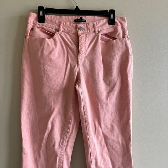 Eileen Fisher Organic Cotton Denim Straight Slim Jean Pants Pink Womens Size 8 - Picture 3 of 10